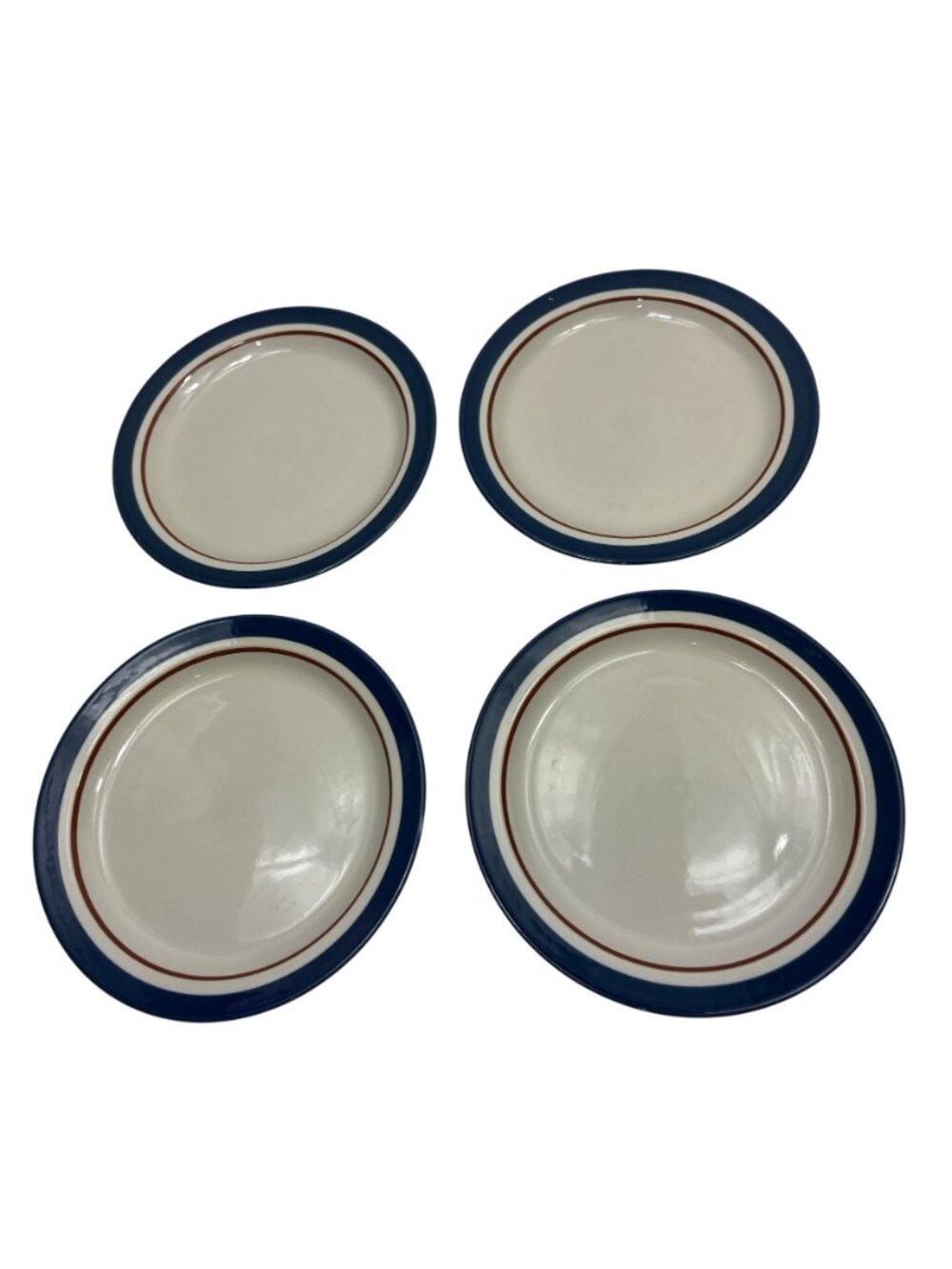 Set Of 4 Finesse Tralee Stoneware Plates Blue & Beige Oven Microwave Dishwasher - Picture 5 of 5